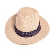 Mens Straw Fedora Hat With Pattern Band