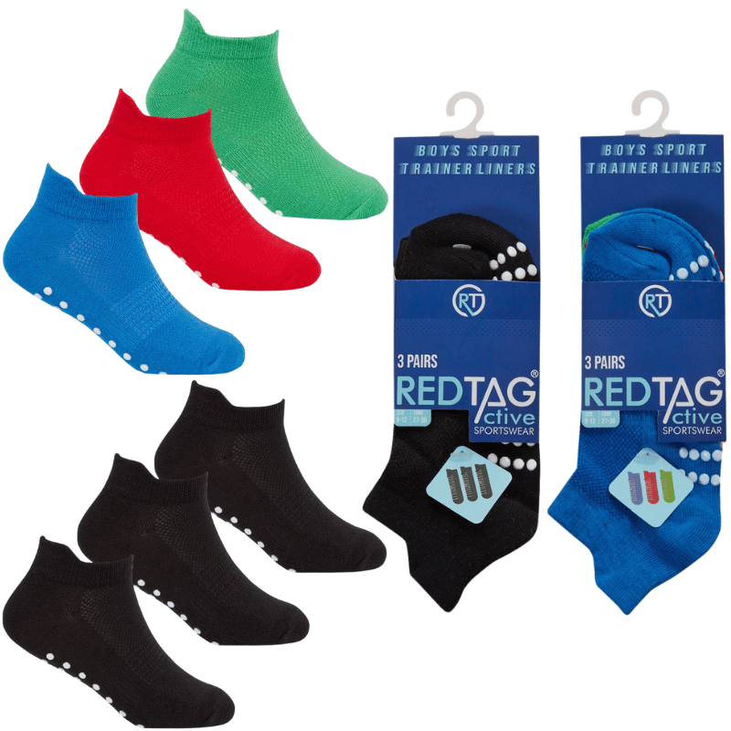 Boys Sport Trainer Socks With Sole Gripper