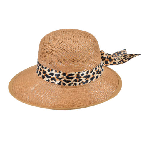 Ladies Summer Hat With Leopard Band