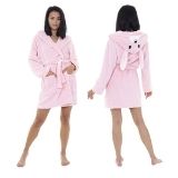 Ladies Novelty Bunny Dressing Gown With Ears
