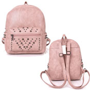 Ladies Carly Studded Design Fashion Backpack Pink