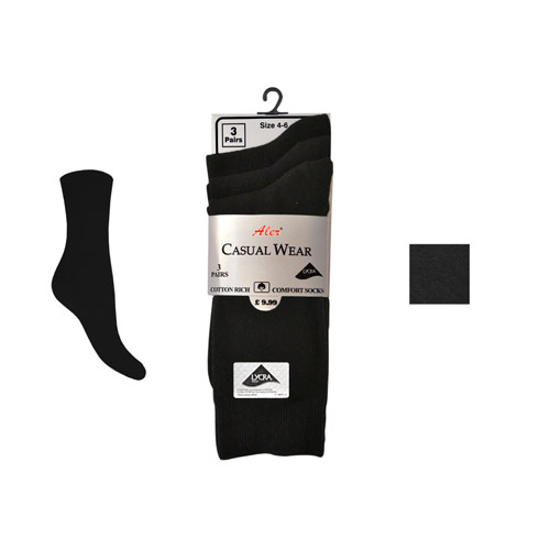4-6 Lycra Socks Black