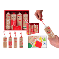 4 Pack Pull Pop Gingerbread Christmas Crackers