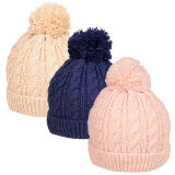 Babies Cable Knitted Bobble Hat