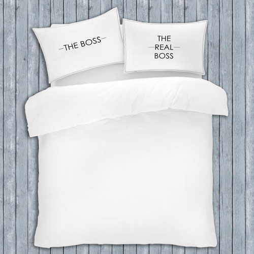 Novelty Slogan Pillow Cases The Boss