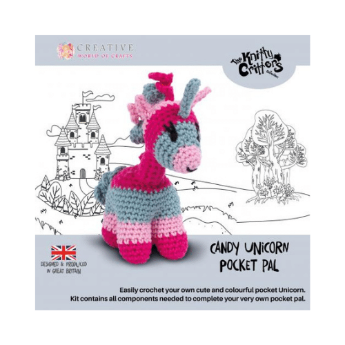 Knitty Critter Crochet Kit - Pocket Pals - Candy Unicorn | Wholesale ...