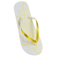 Ladies Mandala Print Flip Flop White