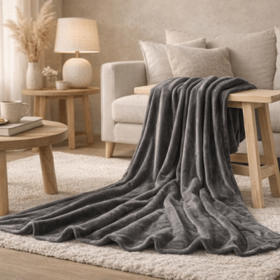 Mist Flannel Throw 150cm x 200cm - Dark Grey