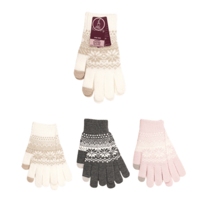 Ladies Brushed Knitted Gloves with Touch Screen