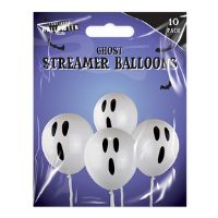12" Ghost Streamer Balloons 10PK