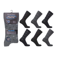 Mens Flexi Top Socks 3 Pack Mixed Design
