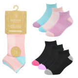 Girls 3 Pack Bamboo Heel And Toe Trainer Socks