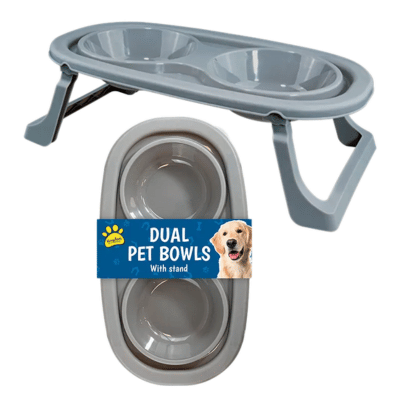 Dual Pet Bowl With Stand