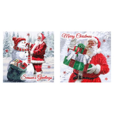 Traditional Santa Design 12 Pack Christmas Cards