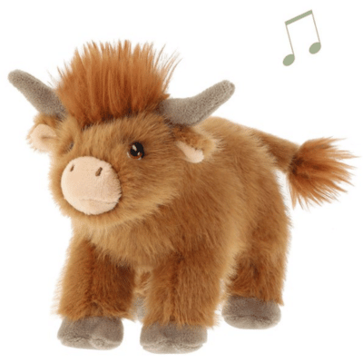 15cm Keeleco Standing Highland Cow With Sound