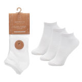Ladies 3 Pack Bamboo Trainer Socks With Support White