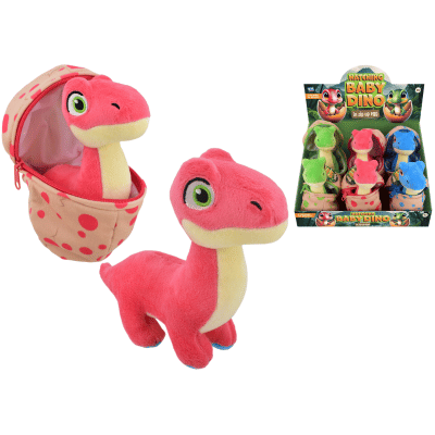 15cm Plush Dino In Zip Pouch In Display Box