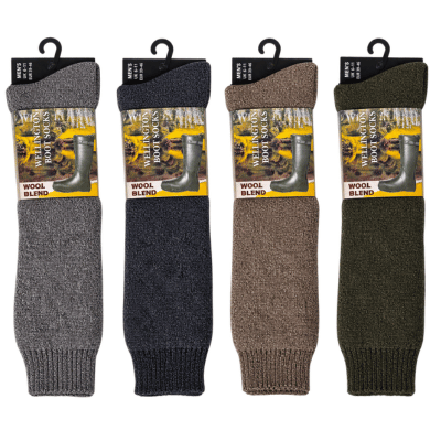 Mens Wool Blend Wellington Boot Socks
