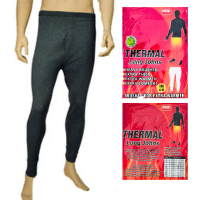 Mens Brushed Thermal Underwear Long Johns Black Plus Sizes