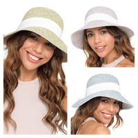 Ladies Straw Hat with Bow Detail