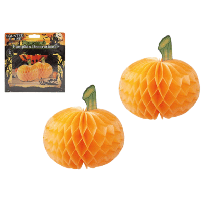 Honeycomb Pumpkin Decoration Set Of 2