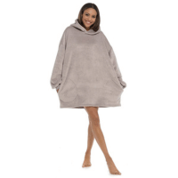 Adults Soft Touch Flannel Fleece Snuggle Hoodie - Mink
