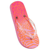 Girls Leopard Print Ombre Pink Flip Flops