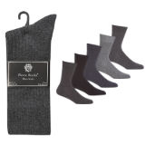 Pierre Roche Mens 5 Pack Ribbed Socks Assorted