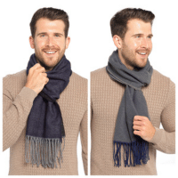 Mens Reversible Scarf With Tassel