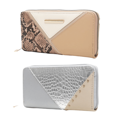 Ladies Large Panelled Printed Purse