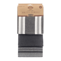 Eco Pro Chef Tea Towels 3 Pack Grey Stripe