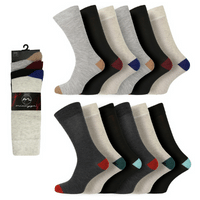 Mens Everyday Socks Coloured Heel Dark