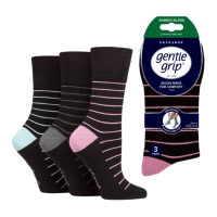 Ladies Gentle Grip Bamboo Socks Stripe