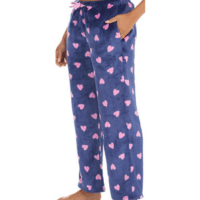 Ladies Soft Fleece Lounge Pants Hearts