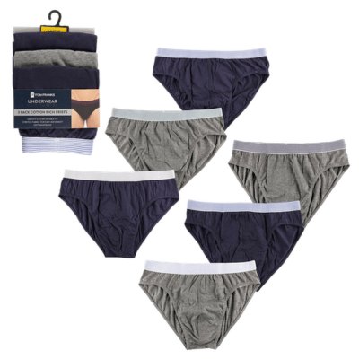 Mens 3 Pack Briefs With Stripe Waistband