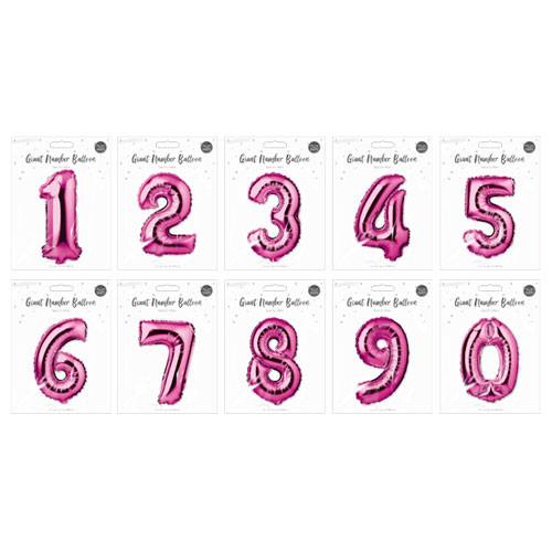 Large Pink Foil Balloon Numbers
