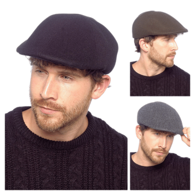 Mens Flannel Flat Cap