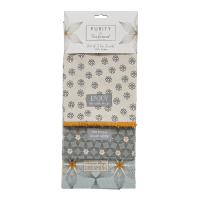 Purity By Cooksmart 100% Cotton 3 Pack Tea Towels