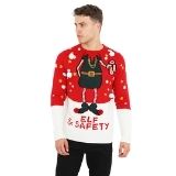 Mens Crew Neck Christmas Jumper Elf And Safety