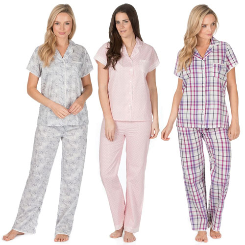 Ladies Woven Pyjama Set Assorted Designs