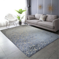 Dark Ash Contemporary Metallic Design Rug