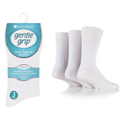 Mens Diabetic Gentle Grip Socks White