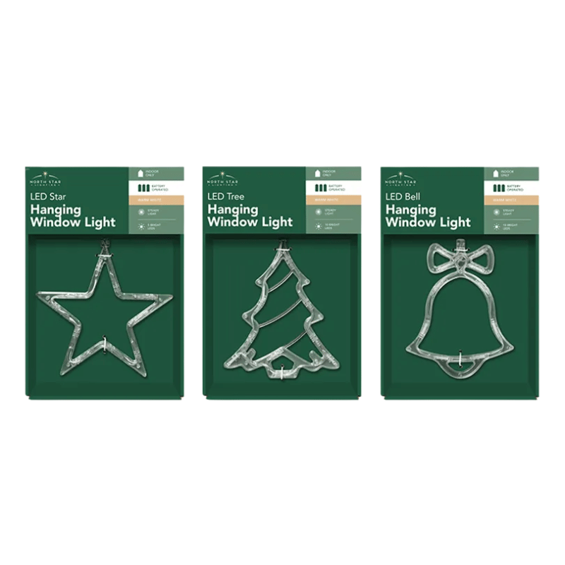 LED Battery Operated Festive Window Hanger