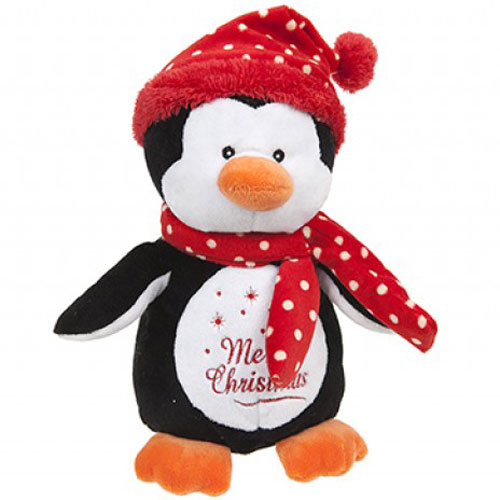 10 Inch Penguin With Red Polka Dot Hat And Scarf | Wholesale Toys ...