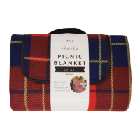 Waterproof Backed Red Check Picnic Blanket