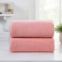 100% Cotton Waffle Bath Sheet Dusky Pink