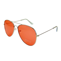 Ladies Silver Aviator Sunglasses