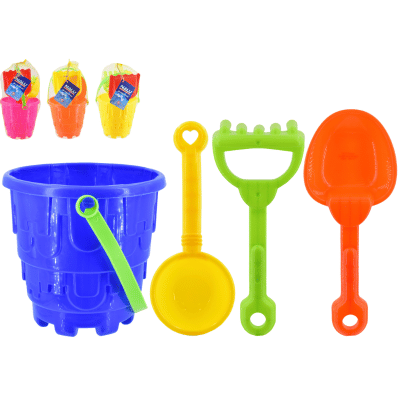 4 Piece Castle Bucket Set 14cm