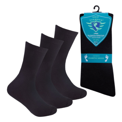 Ladies 3 Pack Diabetic Socks Black