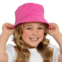 Kids Pink Cotton Bucket Hat